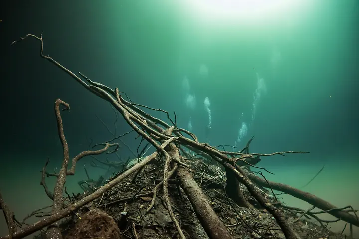 We can dive longer in deeper (30m/100ft) cenotes like Angelita when we use Nitrox