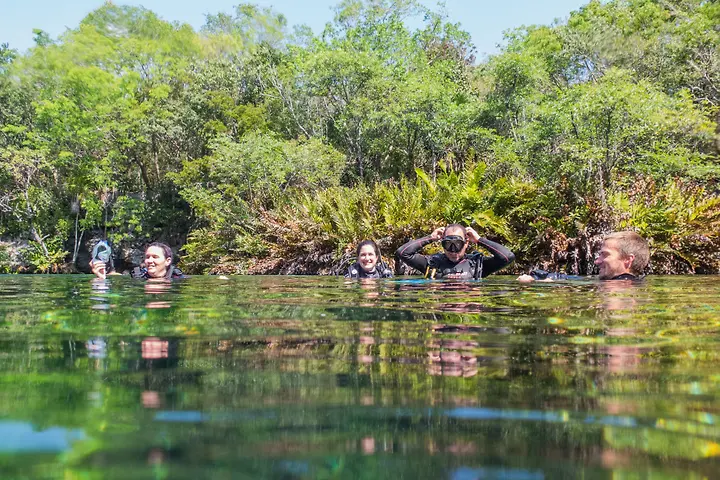 Getting ready on the surface at Eden Cenote