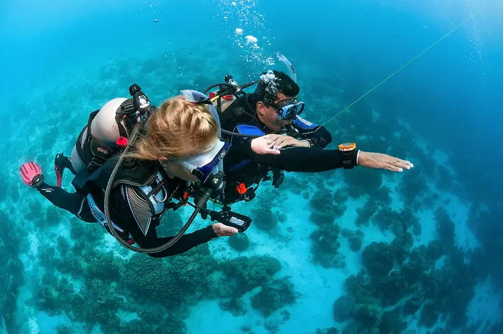 A buddy team practice navigation techniques
